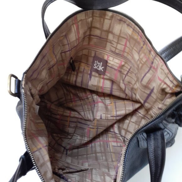 The Sak Iris Black Pebbled Leather Tote Bag - Picture 11 of 16